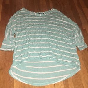 Teal striped top